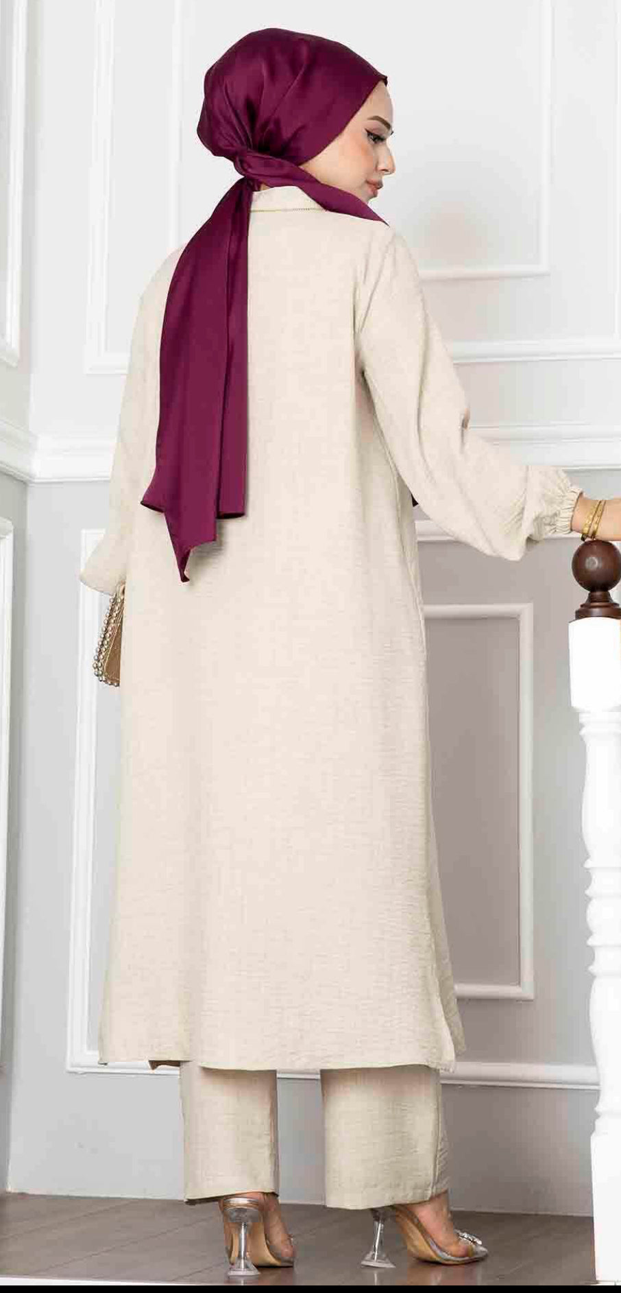 HC Two piece long linen set - beige