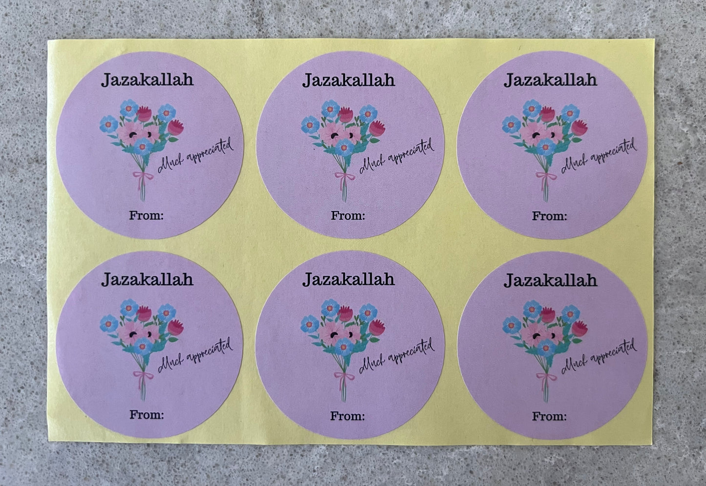 Jazakallah stickers (last 30 pieces)