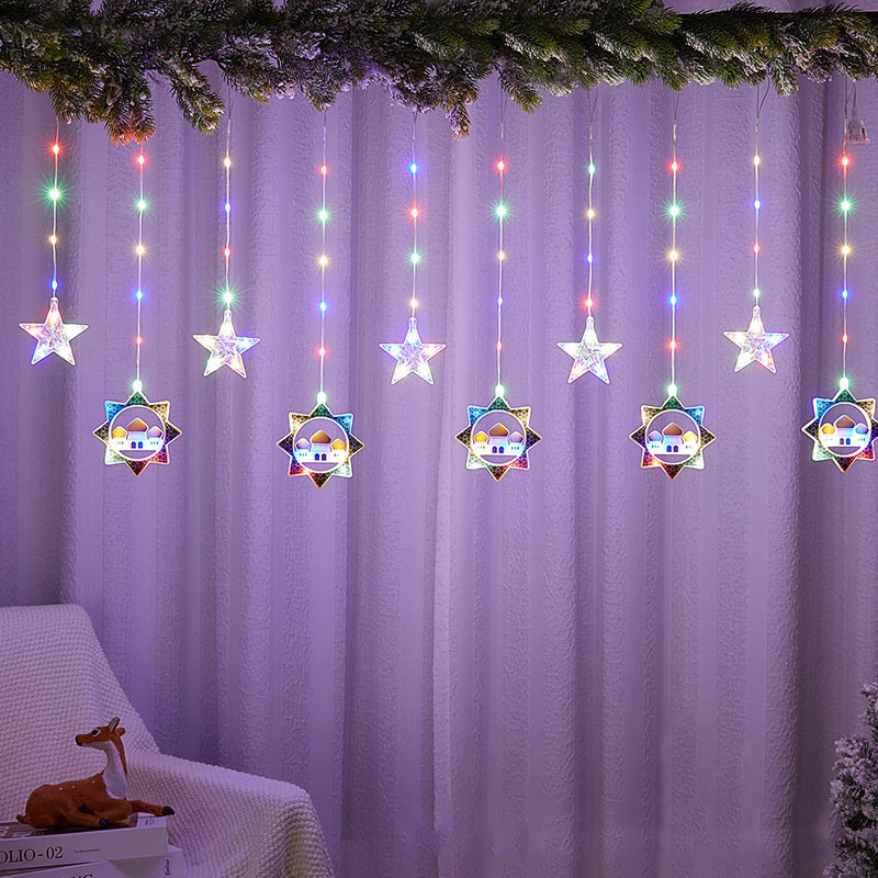 2024 Colourful Star mosque curtain lights