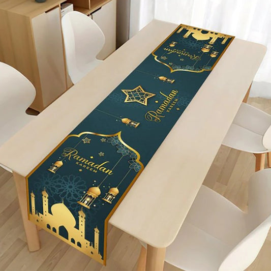 2024 Ramadan Mubarak table runner-green