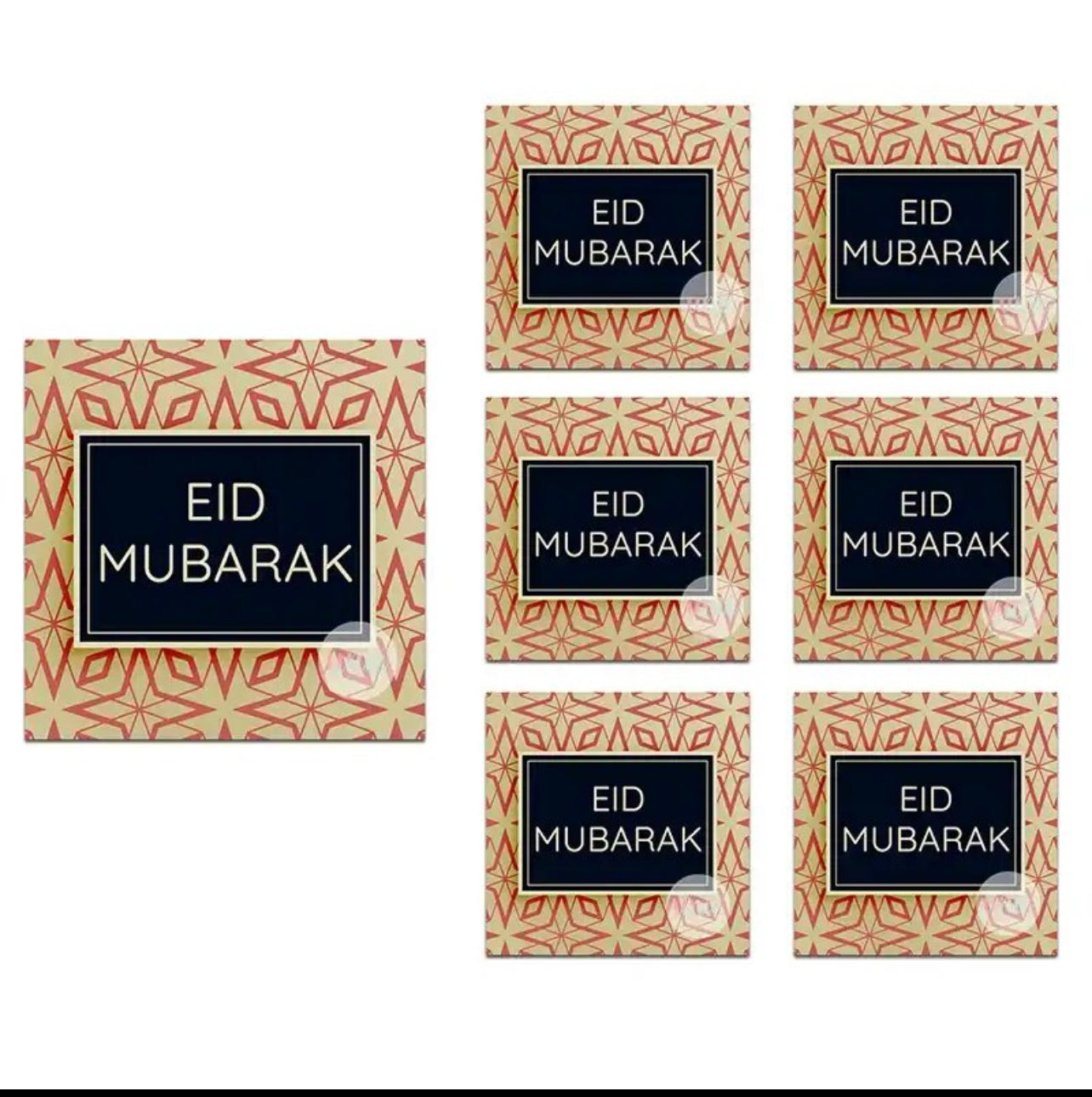 2024 square Eid stickers-3 designs (24 pieces)