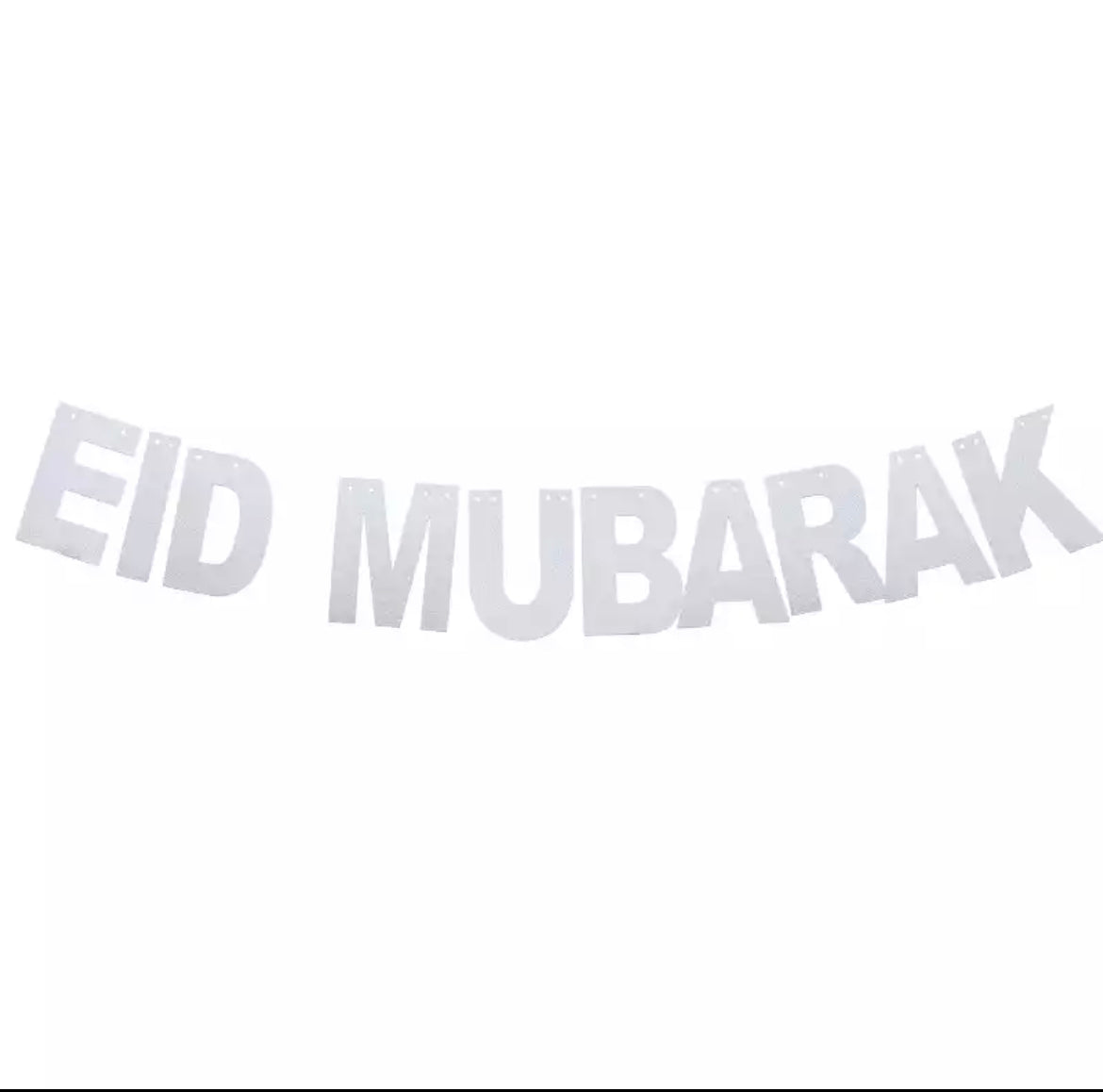 Eid Mubarak glitter bunting- silver