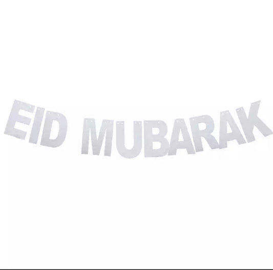 Eid Mubarak glitter bunting- silver