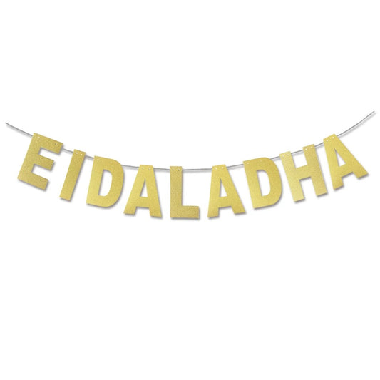 Gold glitter eidul adha banner