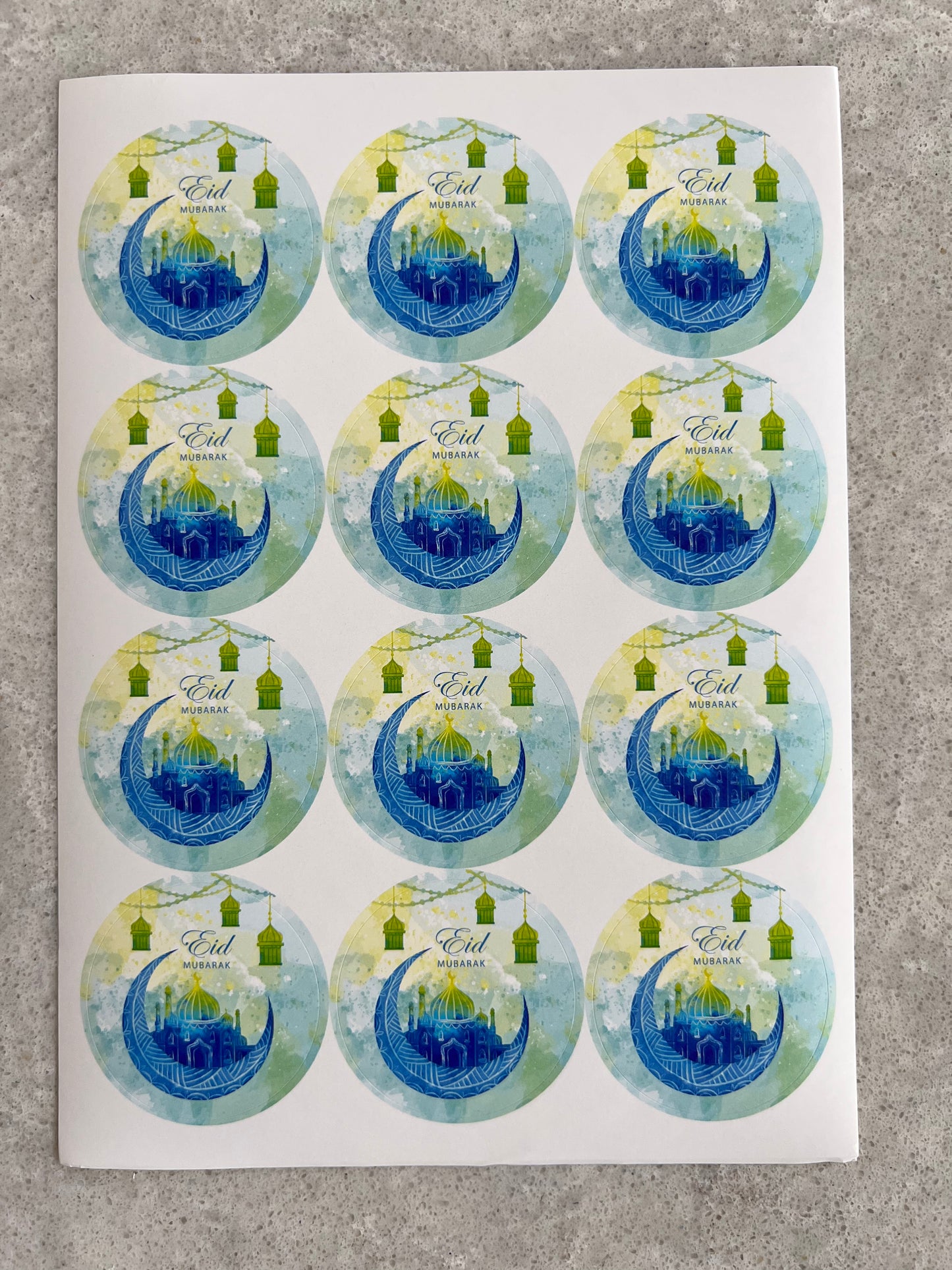 Eid stickers- blue (24 pieces)