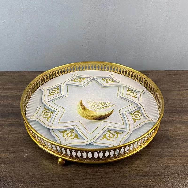 Decorative small round platter: Eid mubarak