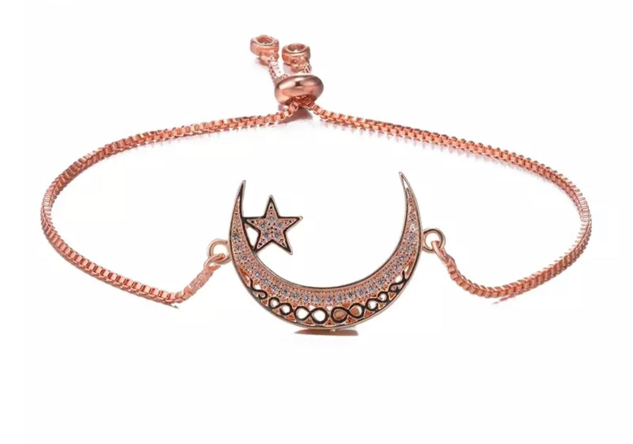 Star crescent slider bracelet (5 colours)