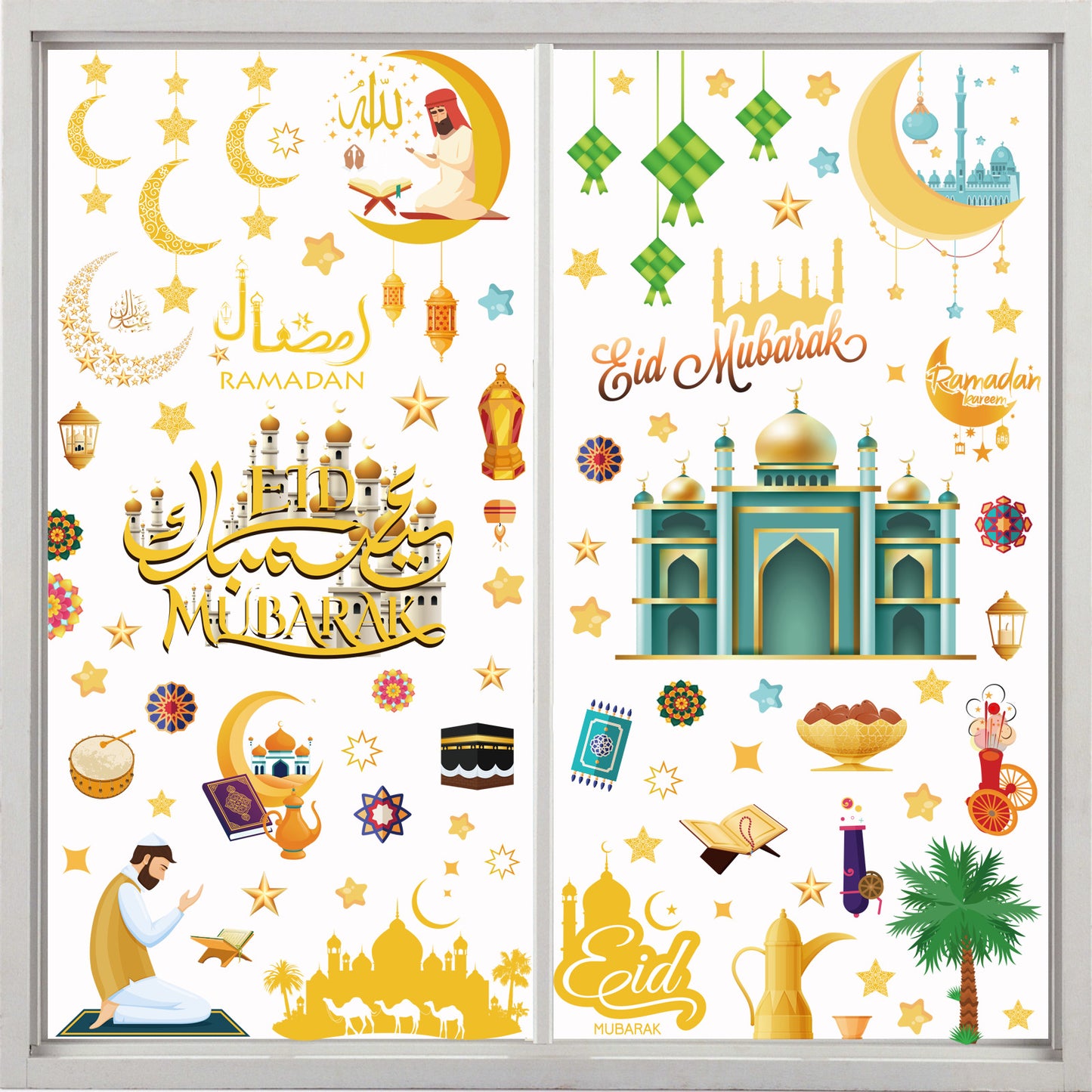 2024 Ramadan & Eid window clingers (121 pieces)