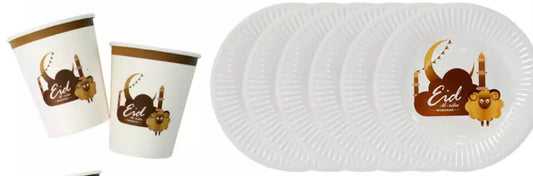 Eidul Adha paper plates & cup set (12 pieces)