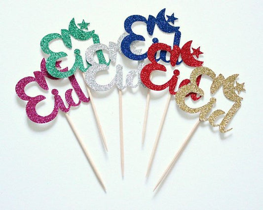 Colourful eid Cupcake toppers (set of 5)