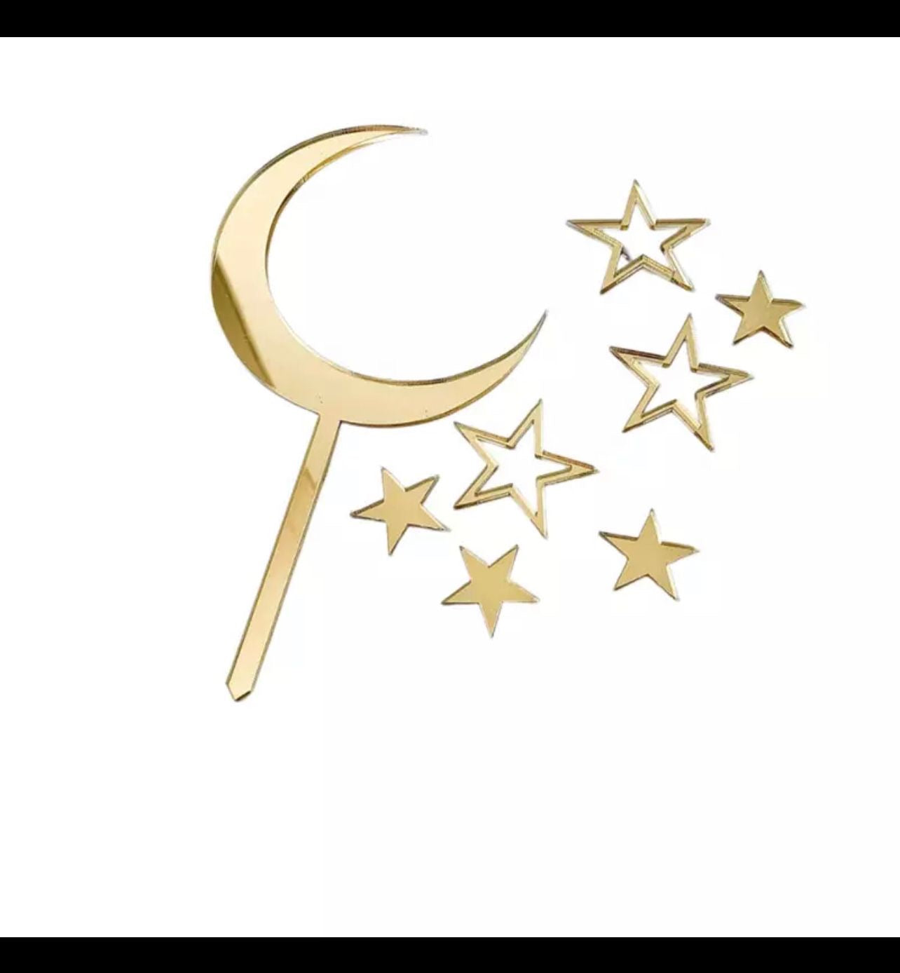 Crescent & stars Cake Topper