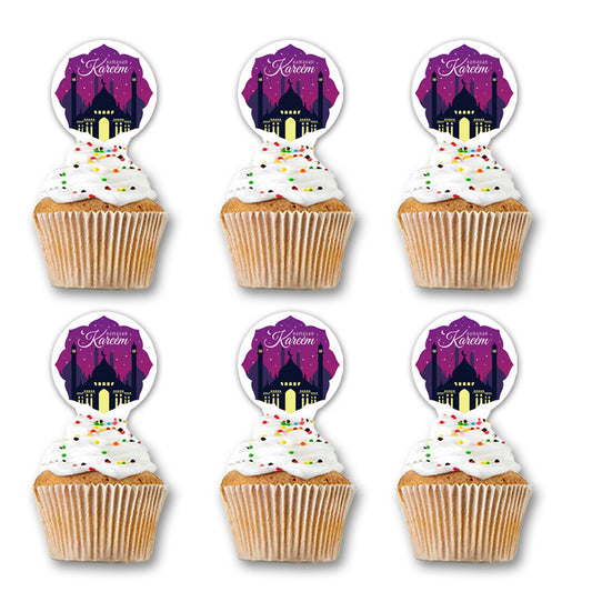 Ramadan cupcake toppers-purple (set of 12)