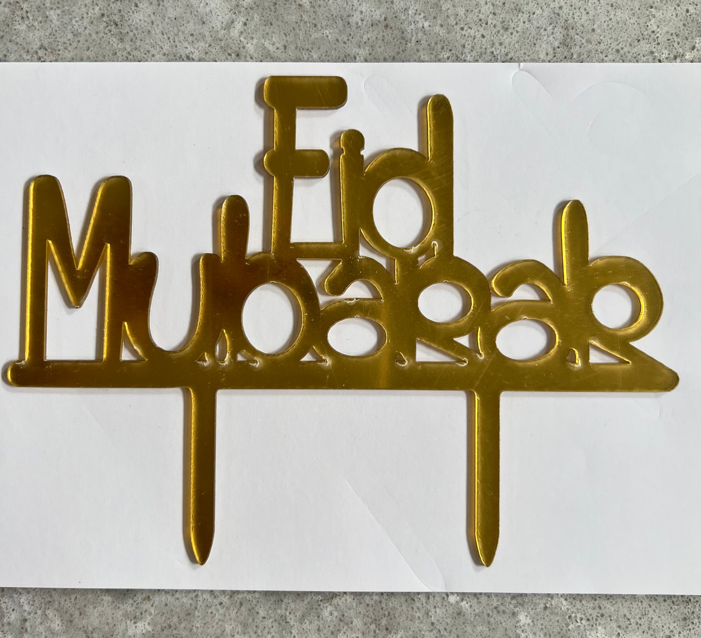 Eid Mubarak Acrylic Cake Topper-letters (2 colours)