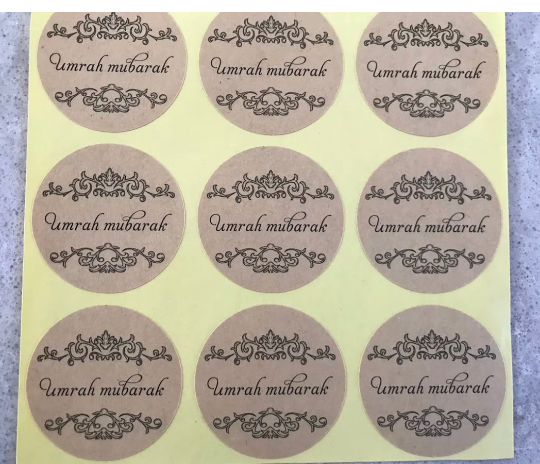 Umrah Mubarak stickers elegant (24 pieces)