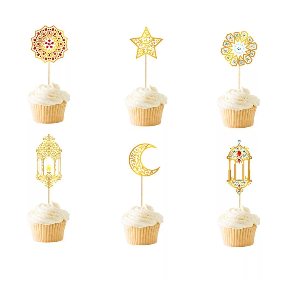 Arabesque Cupcake toppers (set of 6)