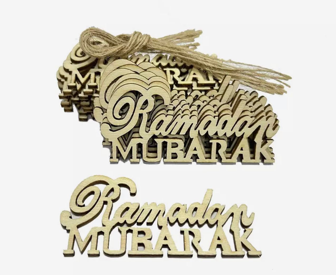 LAST ONE Wooden Ramadan Mubarak letters (11 pieces)