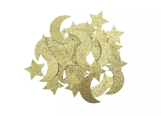 Gold star crescent table sprinkles