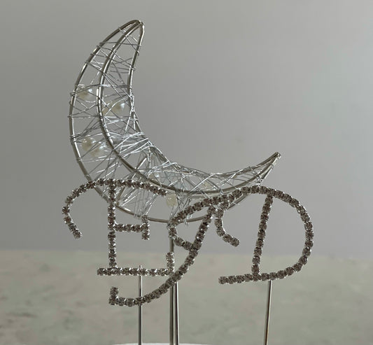 Crystal eid crescent topper