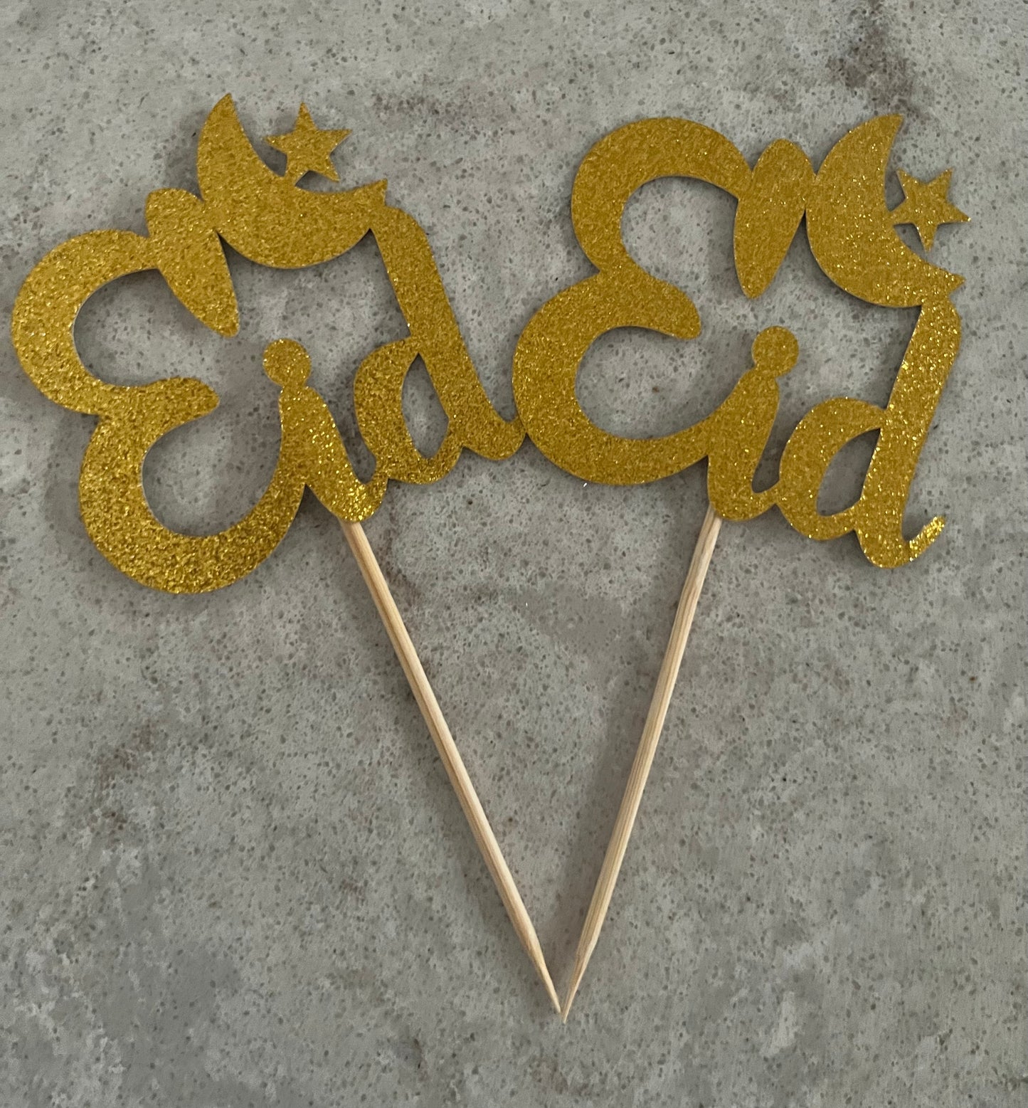 Gold glitter card Cupcake toppers (set of 10)