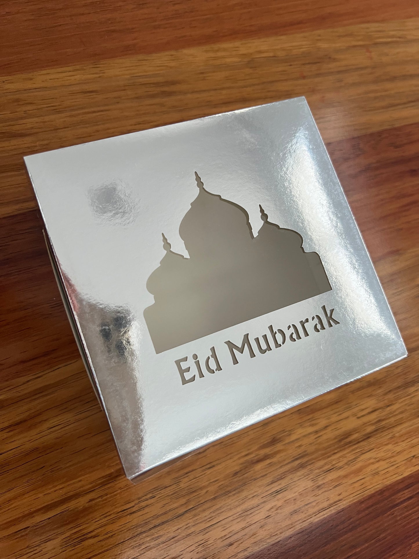 Silver clear window Eid boxes (10 pieces)